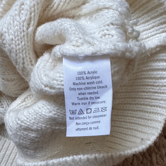 Janie & Jack Cream Cowl Neck Sweater - Picture 3 of 3